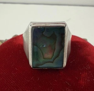 Vintage Clark & Coombs Sterling Silver Abalone Ring Sz 10.5 Modernist - Picture 1 of 8