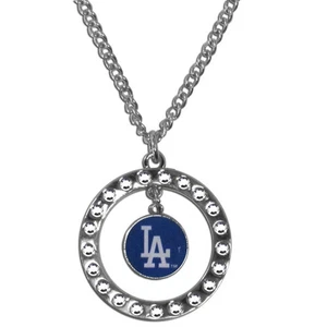 Los Angeles Dodgers Necklace Chain Rhinestone Hoop CO - Picture 1 of 1
