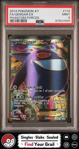 PSA 9 MINT Gengar EX Full Art Phantom Forces #114 Pokemon Card - Picture 1 of 2