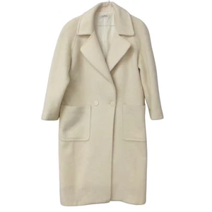 Abrigo Largo ELLEN TRACY Mezcla Lana Crema Clásico Doble Pecho Talla 6 - Imagen 1 de 4
