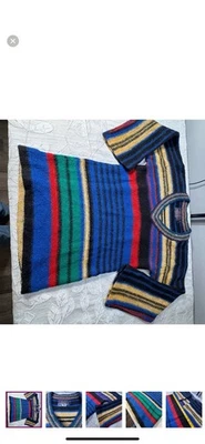 Vestido Suéter Vintage Renee Tenerife para Outlander Mezcla Lana Rayas Talla: S Foto 1 de 4