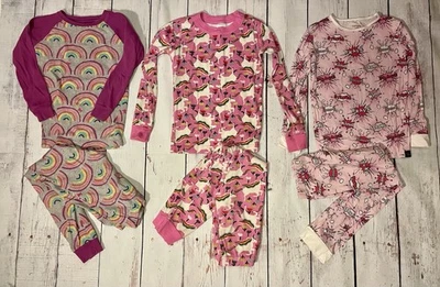 Juego de pijama Hanna Andersson Hatley dulce bambú niñas 3 pares manga larga talla 7 Foto 1 de 4