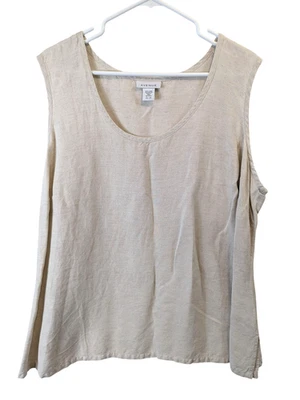 Camiseta sin mangas Avenue para mujer talla grande 22/24 mezcla de lino vanguardista Foto 1 de 4