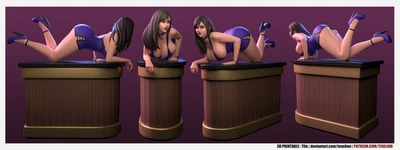 Texelion Tifa Blue Dress Fan Art 3D Resin Multi Scale NSFW Figure - Image 1 of 2