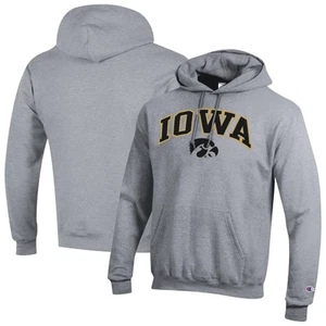 Sudadera con capucha pulóver polar con logotipo arqueado Iowa Hawkeyes gris jaspeado campeón para hombre - Imagen 1 de 3
