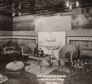 S.S. France Moorish Room French Line 1st Class Steamship Liner Ship Postcard - Picture 1 of 3