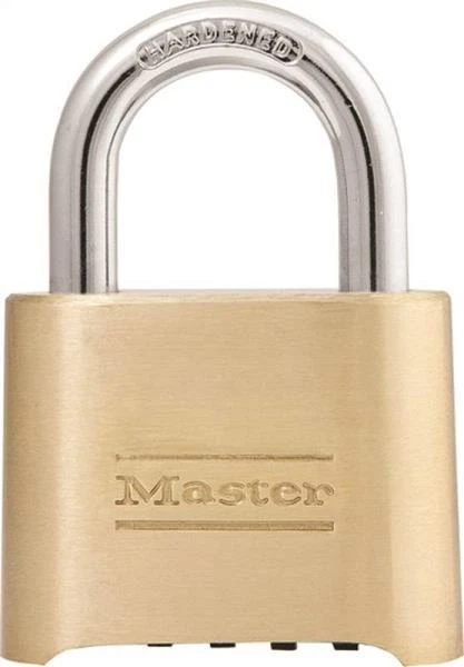 NEW MASTER LOCK 175D BRASS STEEL COMBINATION PADLOCK 5/16" X 1"  6903660 - Image 1 of 1