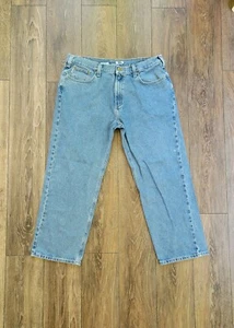 Men's Carhartt B460 DPS Med Wash Blue Jeans *Size 40x30 *Irregular - Picture 1 of 14