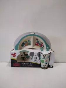 Disney Mickey Mouse 5 pc Bamboo Fiber Dinnerware Set Plate/Bowl/Cup/Fork/Spoon - Picture 1 of 15