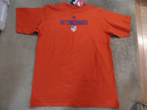 NWT FC Cincinnati MLS Adidas Size XL Youth Orange T Shirt Cover