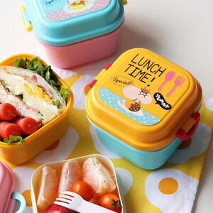 Children Cartoon Bento Box Bear Lunch Box Outdoor Food Storage Box Contai*eh