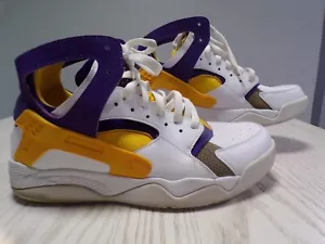 Nike Air Flight Huarache Lakers Blanco Púrpura Dorado - Hombres 10.5 - 705005-101 Kobe - Imagen 1 de 8