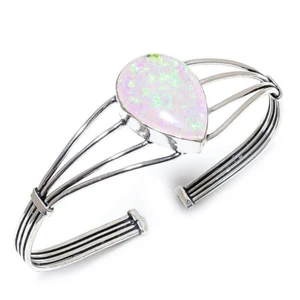 Beautifull Triplet Opal Gemstone 925 Sterling Silver Handmade Bracelet Cuff R-28 - Picture 1 of 5