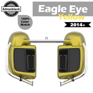 Fit 14+ Harley Davidson Touring Advanblack EAGLE EYE YELLOW Lower Vented Fairing - Picture 1 of 8