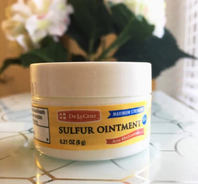Ungüento para acné De La Cruz fuerza máxima 10% azufre hongos acné seguro 6 g / 74 g Foto 1 de 2