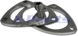 76mm Auspuff Verbinder 3-Loch Flansch mit Dichtung Edelstahl VR6 R32 16V Turbo - Afbeelding 1 van 1