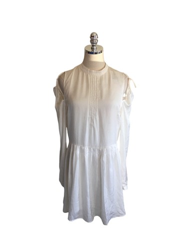 OFF WHITE Avec Les Filles Vestito Donna Taglia Media Off Bianco Spalla Fredda Lungo Slv NUOVO