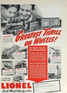 Vintage 1940 Lionel Train Greatest Thrill on Wheels Full Page Original Ad - 721 - Bild 1 von 1