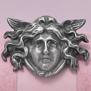 Vintage Goddess Nike Victoria Silver Tone Pewter LARGE Pendant - Imagen 1 de 6