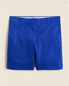 New J Crew Women Chino Shorts 7" Stretch Harbor Blue Cotton Sz 4 6 - Picture 1 of 4