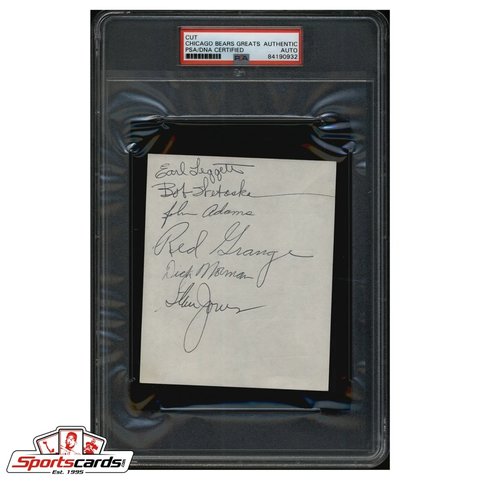 Chicago Bears Greats Signed Cut Album Page PSA/DNA Grange, Jones, Leggeh - Image 1 of 1