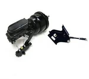 67-72 Chevy c10 Suburban Truck 7" BLACK Brake Booster Master Cylinder Disc Drum - Picture 1 of 4