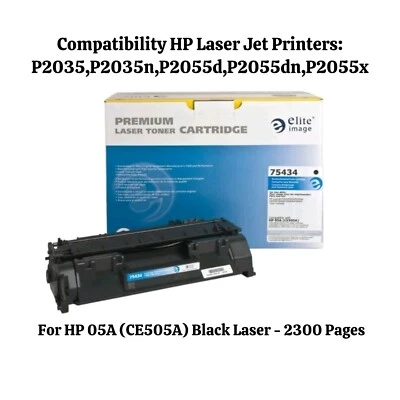 For HP LaserJet P2030/p2035 Hp 05A (CE505A) 2,300 Page Yield, Black (ELI75434)  - Image 1 of 4
