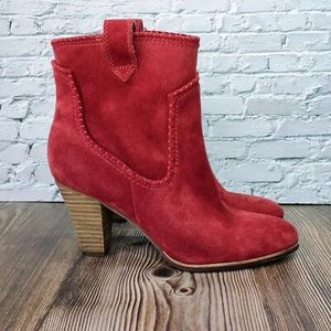 Karl Lagerfeld Paris Provence Damen-Booties rot Wildleder zum Überziehen US 8 Western - Bild 1 von 10