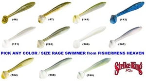 Cebo de nadador Strike King Rage elige cualquier color RGSW/talla 2,75 3,75 4,75 pulgadas - Imagen 1 de 27