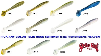 Strike King Rage Swimmer Swimbait Pick any RGSW Color / Size 2.75 3.75 4.75 Inch - Image 1 of 4