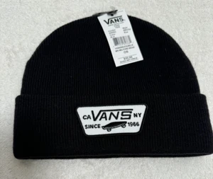 VANS Milford Beanie Toque (One Size) Black Knit 'Off The Wall' Skate Skater- NEW - Picture 1 of 5