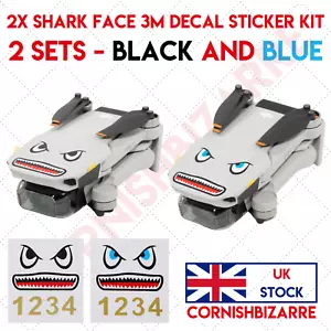 2X SHAI FACE 3M ABZIEHBILD AUFKLEBER KIT FÜR DJI DROHNEN INKL. AKKU NUMMERN - UK LAGER - Bild 1 von 4