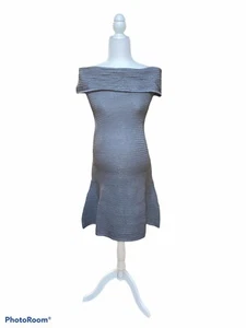 A Pea In The Pod Gray Viscose Blend Sleeveless Ribbed Sweater Dress Small NWT - Picture 1 of 6