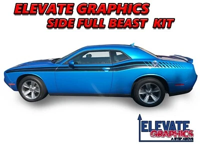 For Dodge Challenger Graphics Side Beast Stripes Vinyl Decal Sticker 2011-2023 - Изображение 1 из 4