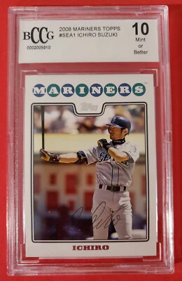 Ichiro Suzuki 2008 Topps BCCG 10 Mint Seattle Mariners Team Card #SEA1 Beckett - Image 1 of 2