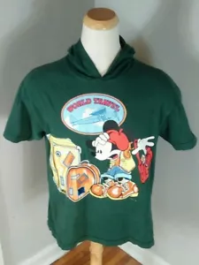 Vintage Mickey Mouse World Travel Regae Hoodie T Shirt Skate Surf BMX L Disney - Picture 1 of 5