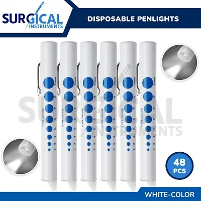 48 Disposable Penlights Diagnostic ENT, EMT Emergency Medical INSTRUMENTS - Image 1 of 4