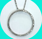 Diamond lrg circle of life pendant necklace 14K white gold round brilliant 1.52C