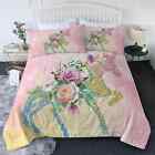 3Pc Sparkle Unicorn Comforter Set Soft Bedding Quilt Sets Floral Twin / Twin XL
