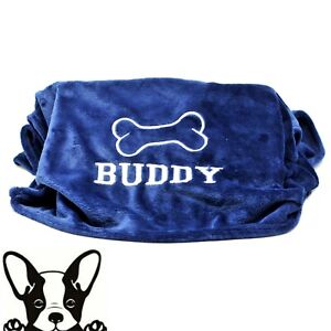 Dark Blue Hand Made Embroidered Personalised Dog Blanket 1 sizes