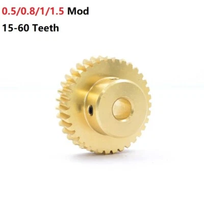 Schneckenrad Messing Modul 0.5/0.8/1/1.5 Zahnrad 15 - 60 Zähne Schneckengetriebe - Bild 1 von 2