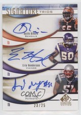 2009 SP Signature Edition Trios /25 Keith Rivers Erin Henderson Jerod Mayo Auto
