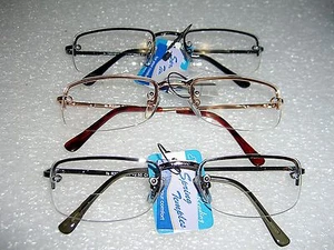  GAFAS DE LECTURA BIFOCALES SEMI SIN MONTURA MARCO DE METAL SURTIDO POTENCIA BISAGRAS DE RESORTE - Imagen 1 de 3