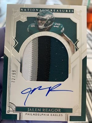 2020 National Treasures Jalen Reagor RPA RC Rookie 4-Color Patch AUTO /99 - Image 1 of 4