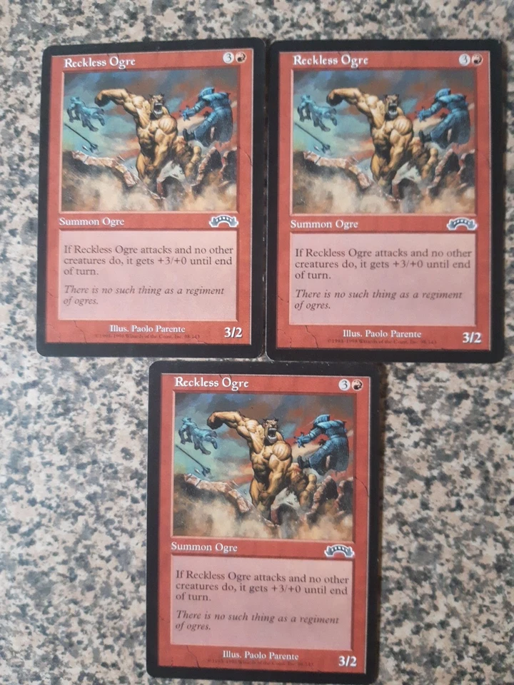 MTG - 3 x Reckless Ogre - Exodus - Image 1 of 1