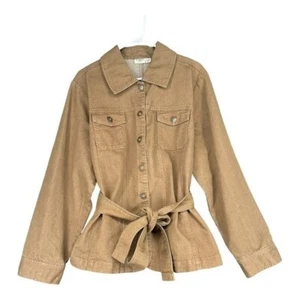 Cato Woman 18/20W Khaki Jacket Waist Tie Casual Gorpcore Neutral - Picture 1 of 10