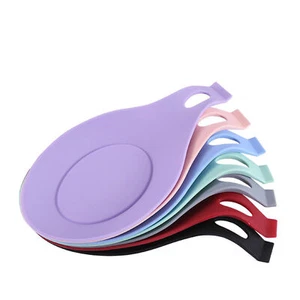 2X Kitchen Silicone Spoon Rest Heat Resistant Utensil Rest Ladle Spoon Holder - Picture 1 of 12