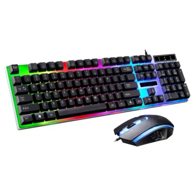 Melliful Gaming Keyboard and Mouse Set Rainbow LED Backlit Wired USB - Image 1 of 4