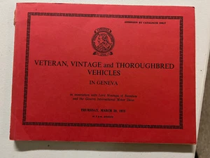 Christie's Vehicle Auction Catalog Geneva Match 20, 1975 - Picture 1 of 8