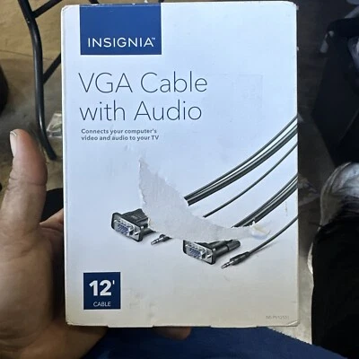 Insignia- 12' VGA Monitor Cable with 3.5mm Audio - Black *New In Box - Image 1 of 2